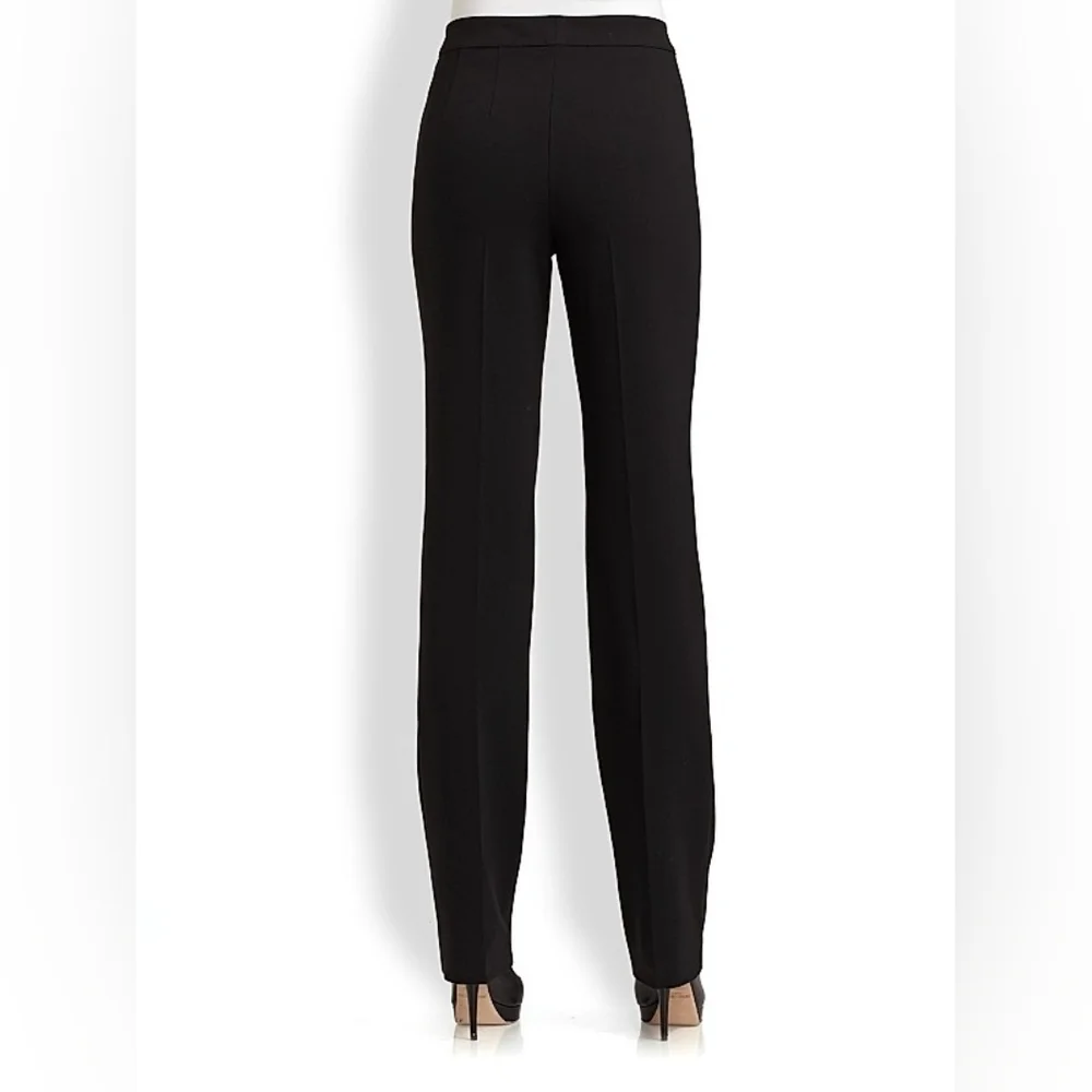 St John Caviar Diana Straight Leg Crepe Marocain Pants
